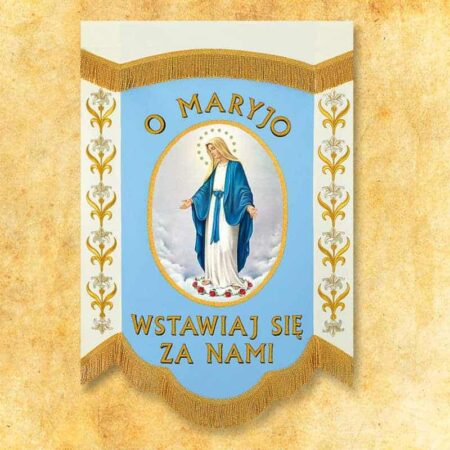 Mini chorągiew dwustronna "Mata Boża Różańcowa"