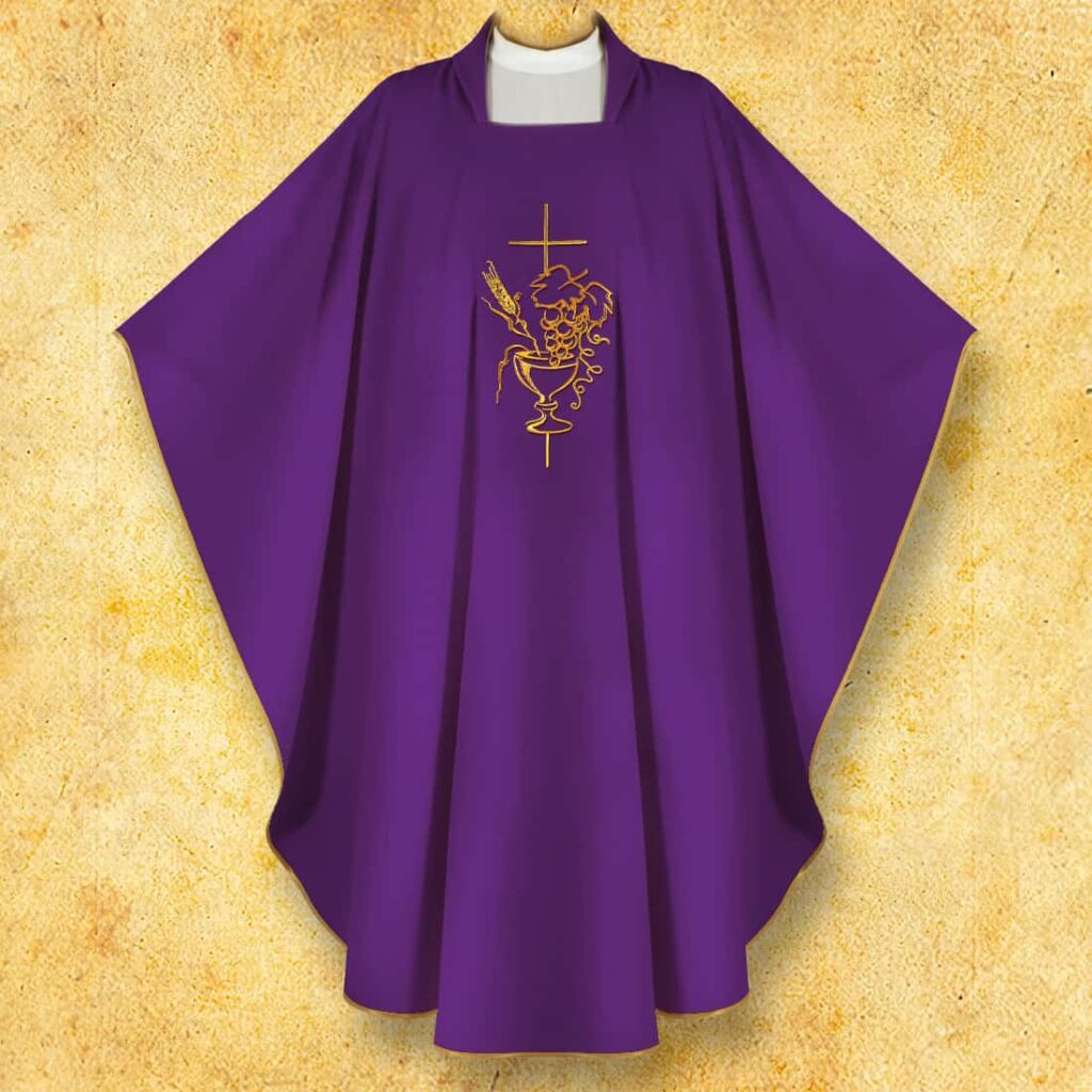 Haftowany ornat Kielich fioletowy