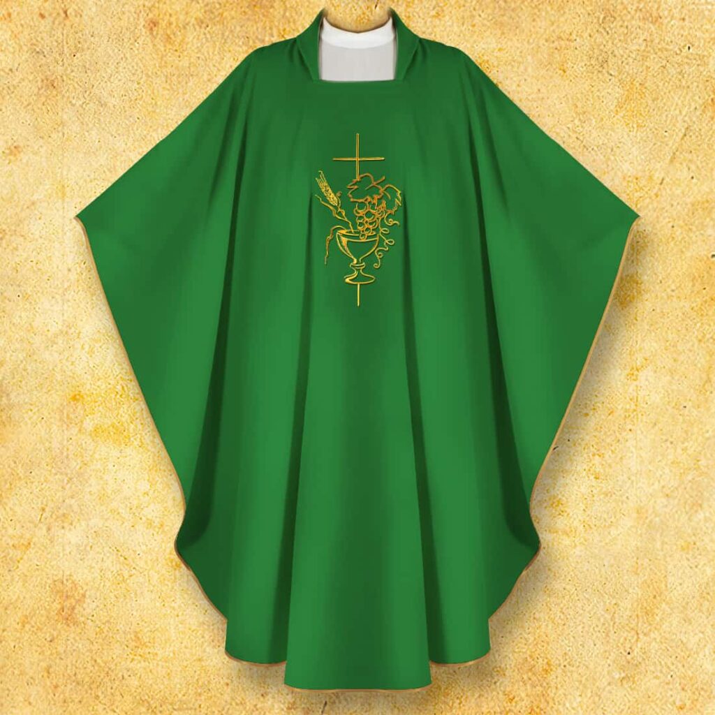 Haftowany ornat Kielich zielony