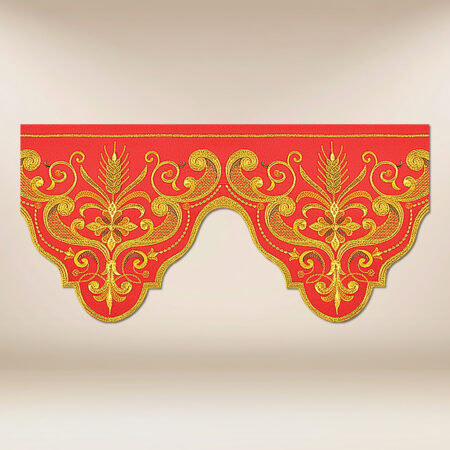 Koronka haftowana czerwona