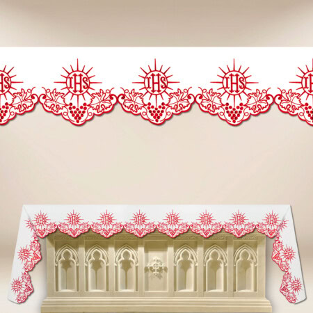 Obrus haftowany "Cristiano" czerwony - na dowolny wymiar