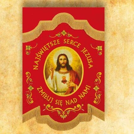 Mini Chorągiew Dwustronna "Serce Jezusa"