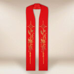 Stuła haftowana “IHS, Kłosy i Winogrona”