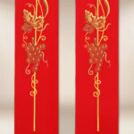 Stuła haftowana “IHS, Kłosy i Winogrona”