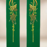 Stuła haftowana “IHS, Kłosy i Winogrona”