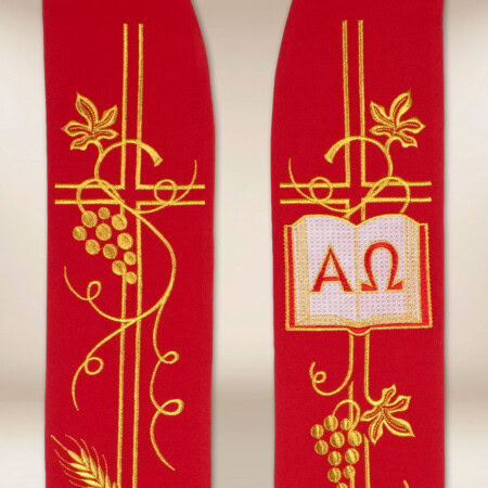 Stuła haftowana “Alfa Omega”