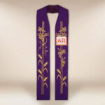 Stuła haftowana “Alfa Omega”