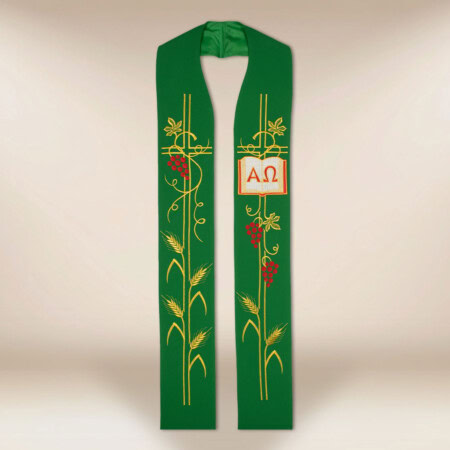 Stuła haftowana "Alfa Omega"
