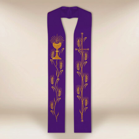 Stuła haftowana "Kielich z kłosami"