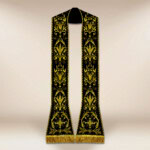 Rzymska stuła haftowana czarna