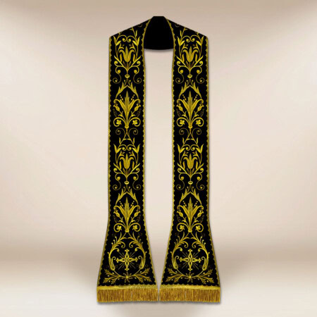 Rzymska stuła haftowana czarna