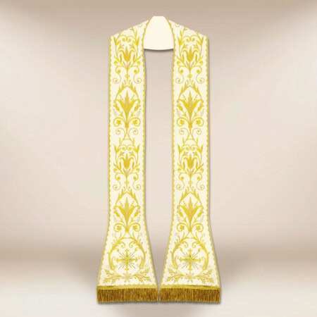 Rzymska stuła haftowana ecru