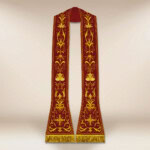 Bordowa rzymska stuła haftowana