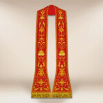 Czerwona rzymska stuła haftowana