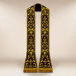 Liturgiczna rzymska stuła haftowana czarna