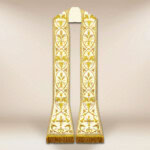 Liturgiczna rzymska stuła haftowana ecru