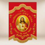 Mini Chorągiew Dwustronna Serce Jezusa