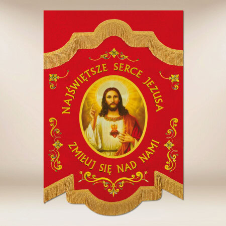 Mini Chorągiew Dwustronna "Serce  Jezusa"