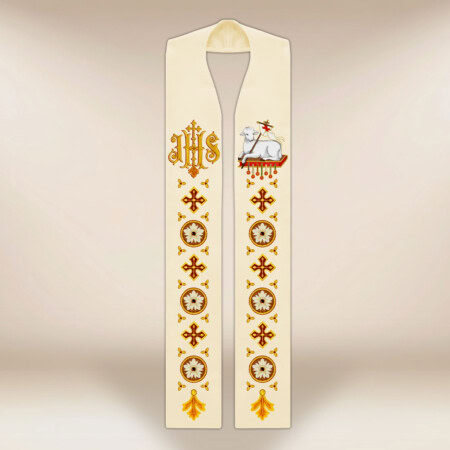 Stuła haftowana "Baranek Boży"