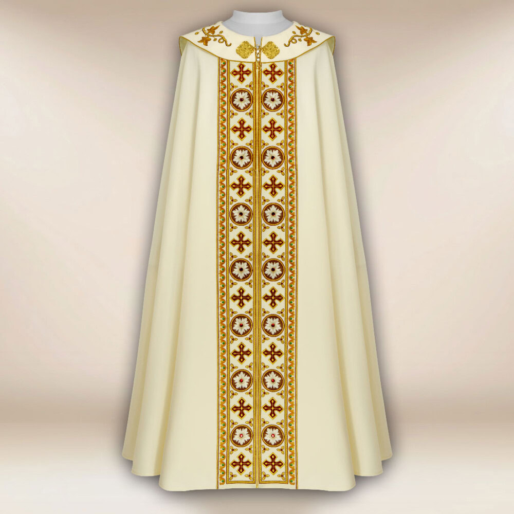 Kapa liturgiczna haftowana z symbolem Baranka