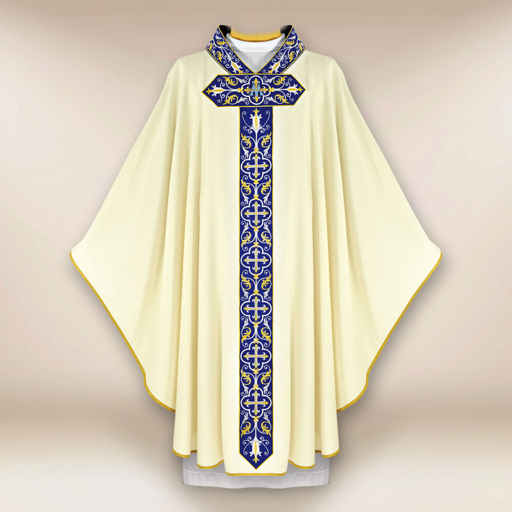 Ornat liturgiczny maryjny w kolorze ecru