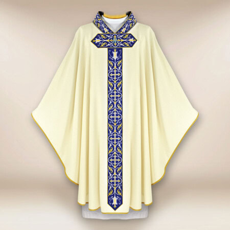 Ornat liturgiczny maryjny w kolorze ecru