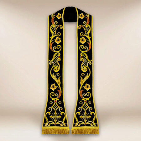 Stuła haftowana rzymska czarna