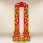 Stuła haftowana rzymska czerwona