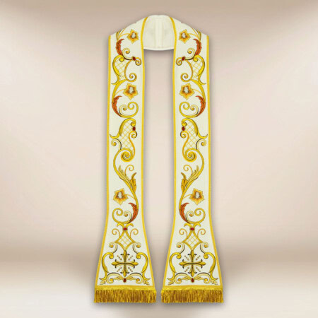 Stuła haftowana rzymska ecru