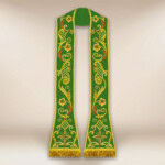 Stuła haftowana rzymska zielona