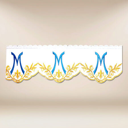 Koronka haftowana "Ave Maryja - niebieski"