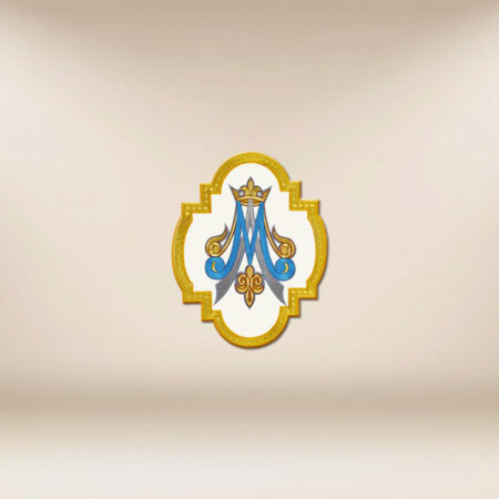 Aplikacja haftowana "M w ramce"