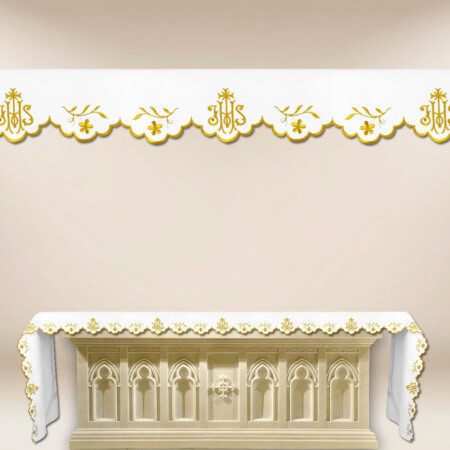 Obrus haftowany ze złotym IHS