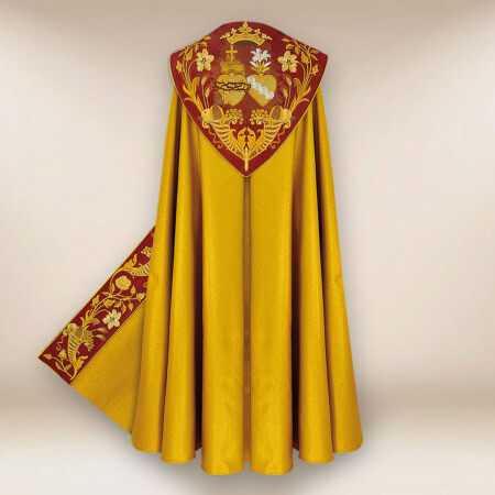 Kapa haftowana "Serce Jezusa i Maryi"