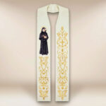 Stuła haftowana z wizerunkiem Św. Faustyna