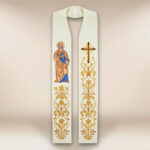 Stuła haftowana z wizerunkiem Św. Piotr