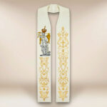 Stuła haftowana z wizerunkiem Michał Archanioł z Góry Gargano