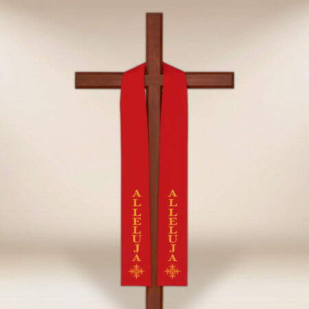 Stuła haftowana na duży krzyż "Alleluja"