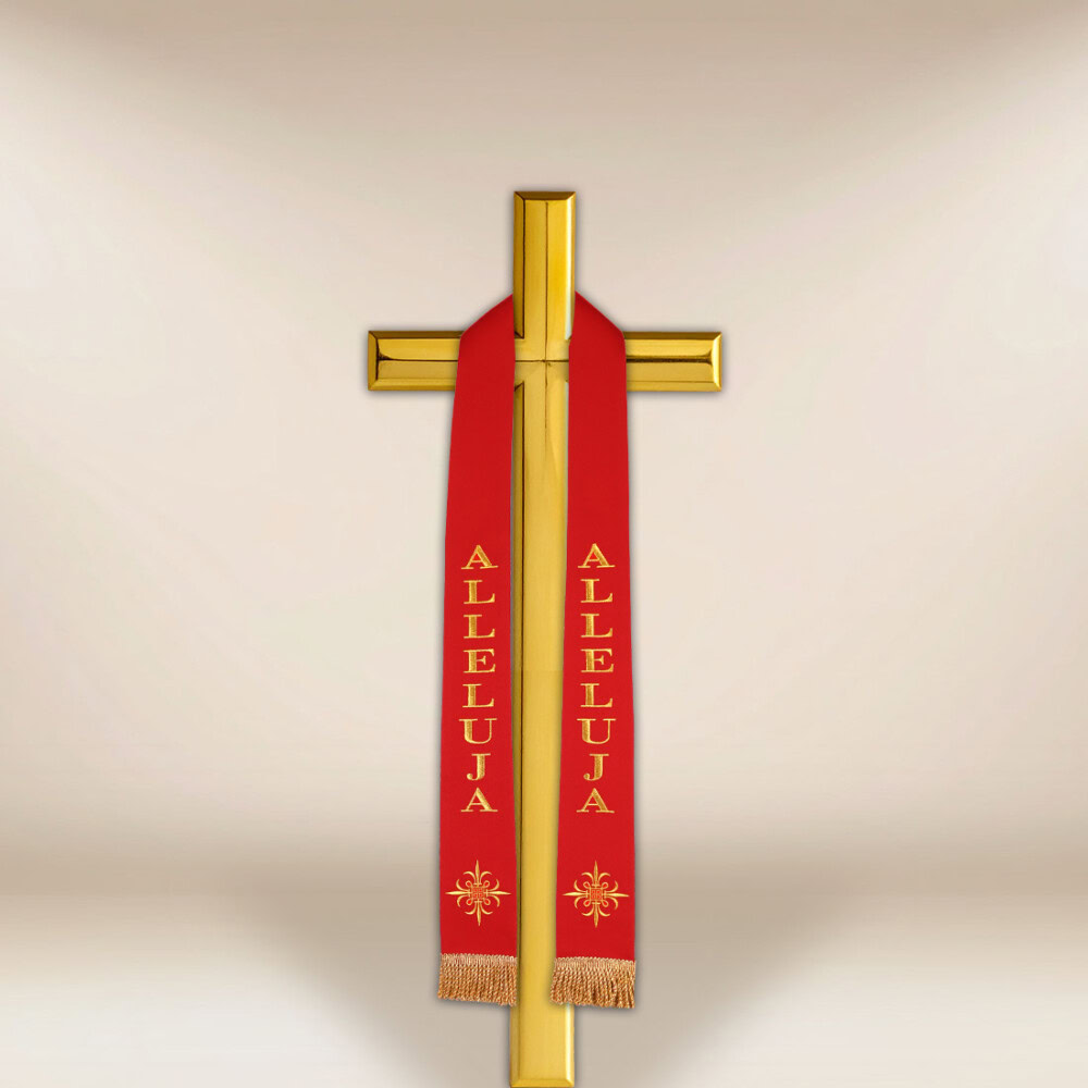 Stuła haftowana na duży krzyż “Alleluja”