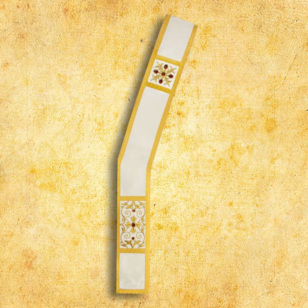 Stuła haftowana diakońska "Massimo-Bianco"
