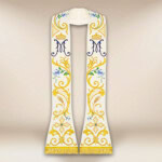 Stuła liturgiczna haftowana rzymska z motywem Maryjnym