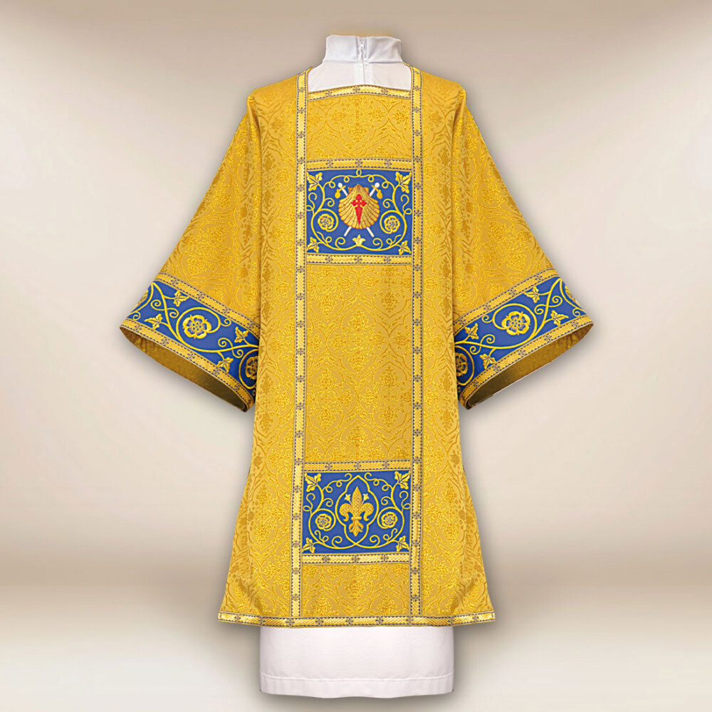 Dalmatyka liturgiczna złota Muszle Św. Jakuba