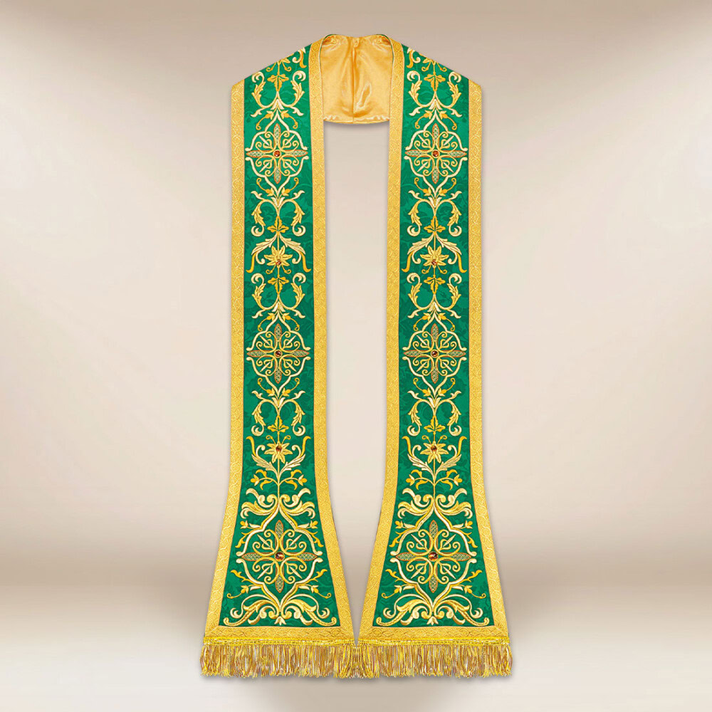 Stuła haftowana rzymska “Massimo-Verde”