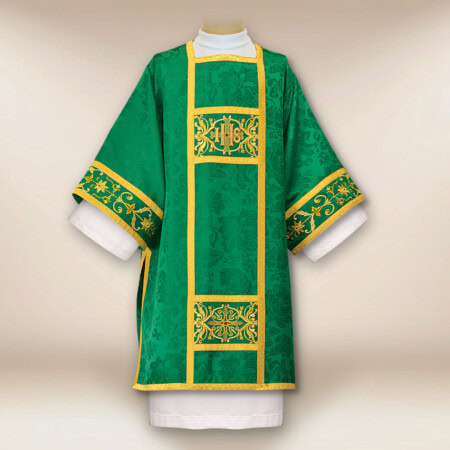 Dalmatyka liturgiczna haftowana zielona