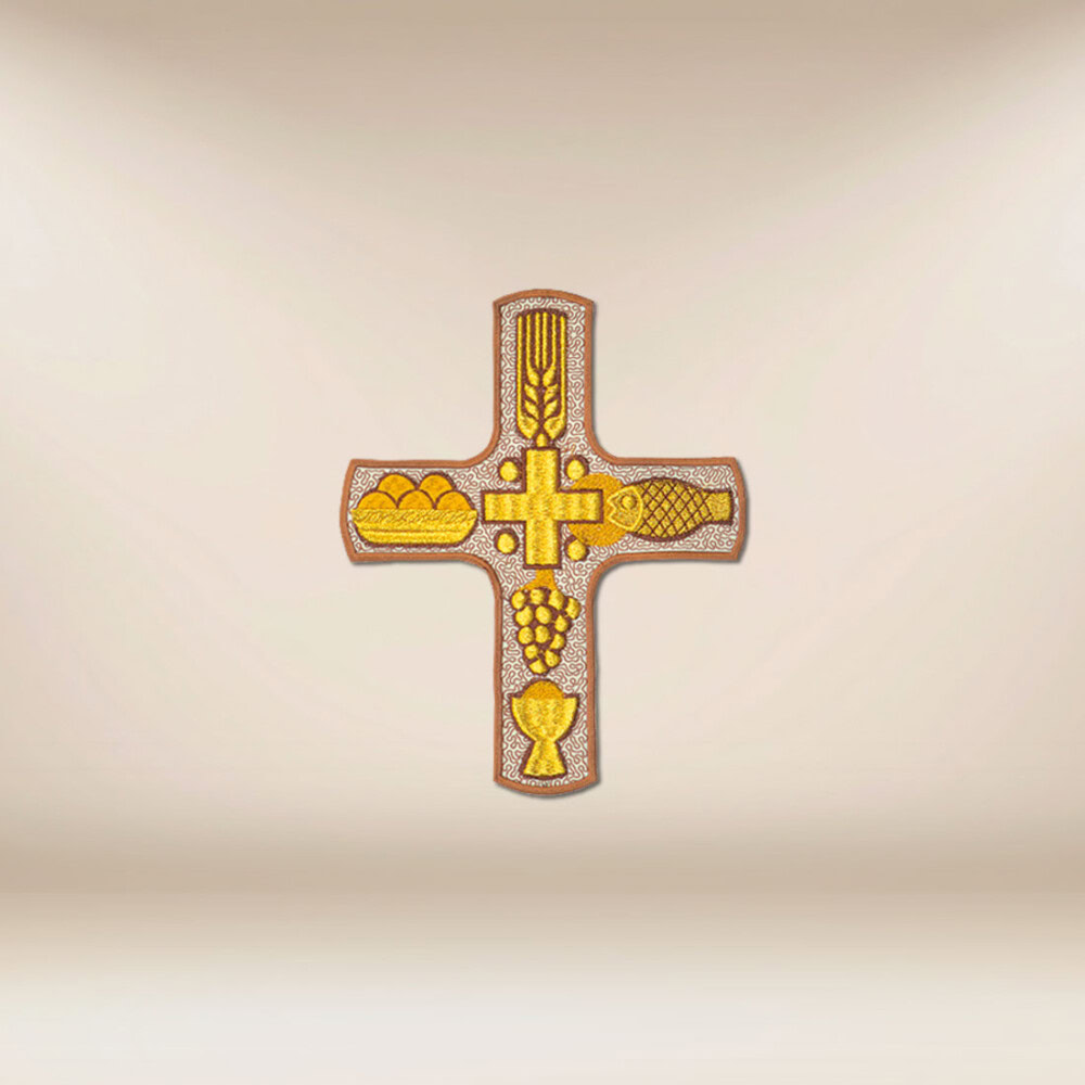 aplikacja haftowana krzyż liturgiczny