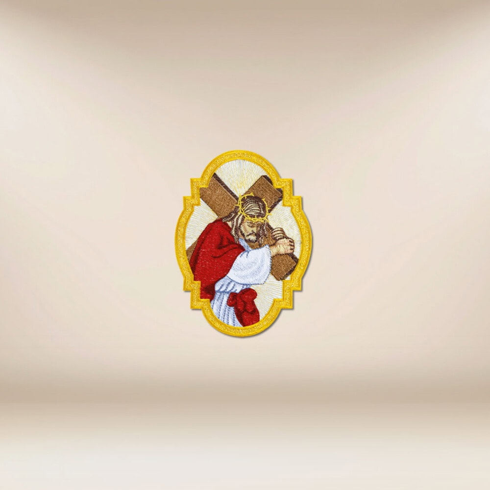 Aplikacja haftowana Jezus z krzyżem