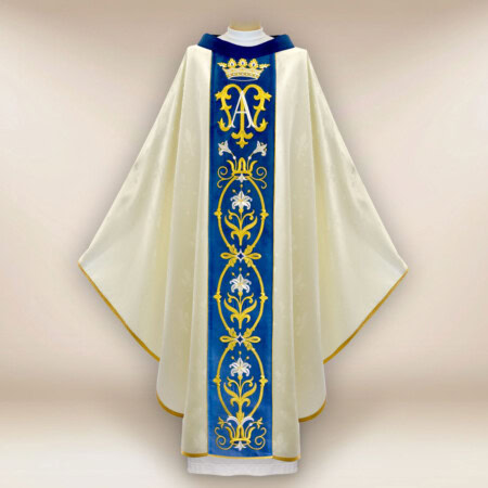 Ornat liturgiczny haftowany maryjny
