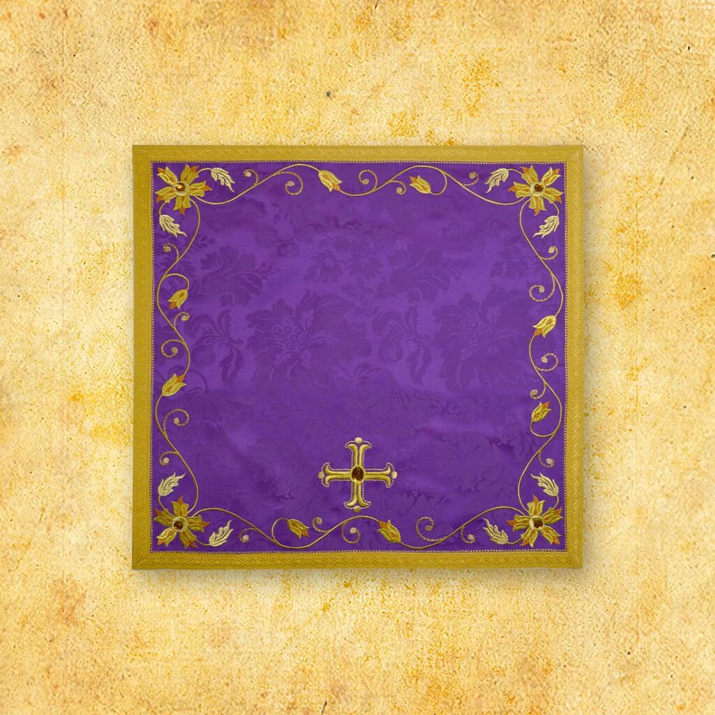 Welon na kielich fioletowy haftowany