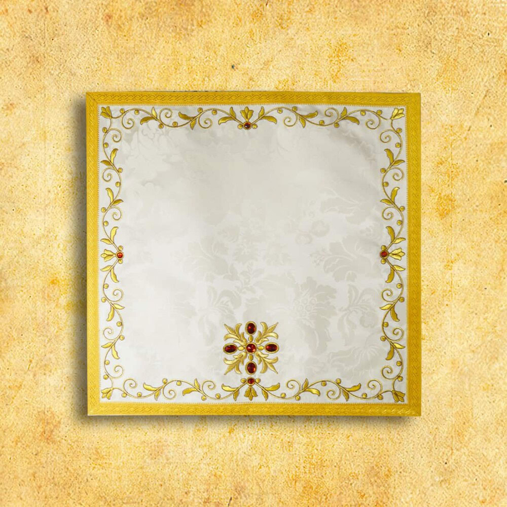 Haftowany welon na kielich ecru