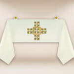 Haftowany welon naramienny liturgiczny ecru